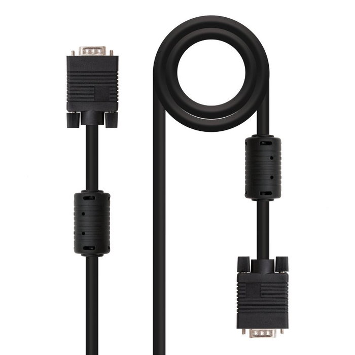 Nanocable Cable SVGA con Ferrita, VGA Macho a VGA Macho, 15m, Negro Nanocable Cable SVGA con Ferrita, VGA Macho a VGA Macho, 15m, Negro